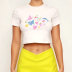 Contrast Printed Slim Fit Short-Sleeve Cropped T-Shirt NSOSY111491