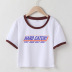 Letter Print Contrast Color Slim Fit Short-Sleeved T-Shirt NSOSY111505