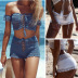 Hollow Lace-Up Hand-Knitted Beach Swimming Trunks NSYZT111521