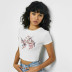 Angel Print Slim Short-Sleeved Cropped T-Shirt NSOSY111528