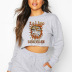 letter printing round neck long-sleeved cropped sweatshirt NSOSY111536