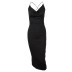 Low-cut v neck lace-up backless sling Slit Dress NSBJD111643