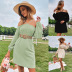 Wrap Chest Loose Casual Strapless Long-Sleeved Dresses Without Belt NSYSQ111694