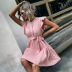 Loose Casual Ruffled Flying Sleeve Lace-Up Dress NSYSQ111698