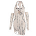 Retro Print Gothic Crucifixion Metal Hanging Neck Hollow Dress With Sleeve Covers NSBJD111724