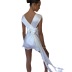 backless lace-up sleeveless ring decorative streamer dress NSKKB111744