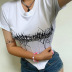 Gothic Style Solid Color Print Slim Cropped T-Shirt NSGYB111770