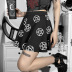 Gothic Style Solid Color Star Printed High Waist Pleated Skirt NSGYB111772
