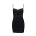 Gothic Style Solid Color Embossed High Waist Slim Fit Slip Dress NSGYB111785