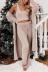 Solid Color Knitting Fleece Long Cardigan Sleeveless Vest Drawstring Trousers Three-Piece Set NSJRM111790