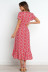 Short-Sleeved V-Neck Irregular Print Mid-Length Dress NSJRM111792