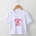 Letter Print Slim Round Neck Short-Sleeved Cropped T-Shirt NSOSY111812