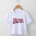 Letters Print Slim Fit Short-Sleeved Cropped T-Shirt NSOSY111817