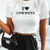 Letters Print Slim Fit Short-Sleeved Cropped T-Shirt NSOSY111822