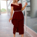 Solid Color High Waist Stitching Mid-Length Work Dress NSGML111930