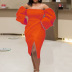 Solid Color Off-The-Shoulder Slit Dress NSGML111931
