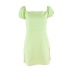 Short-Sleeved Square Neck Solid Color Dress NSBJD111966
