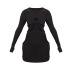Solid Color Hollow Wrap Breast Long Sleeve Dress NSKKB112021