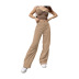 Solid Color Loose High Waist Straight Wide Leg Corduroy Mopping Pants NSLGY112160