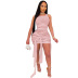 Sleeveless Irregular Bandage Perspective Mesh Dress NSLGY112162