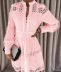 Long-Sleeved Solid Color Lace Embroidery Stitching Dress NSNHYD112170