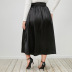 Plus Size Solid Color Slim Pleated Mid-Waist Skirt NSWCJ112245