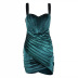 Sling Slim Backless Solid Color Fishbone Velvet Pleated Dress NSHT112291