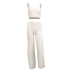 V-Neck Sleeveless Plush Vest Straight Trousers 2 Piece Suit NSHT112292