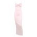 Open Back Suspender Split Solid Color Fishbone Satin Dress NSHT112300