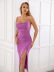 Solid Color Slits Suspenders Backless Prom Dress NSGHW112413