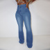 Elastic Embroidery Painting Bootcut Jeans NSWL112435