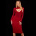 Solid Color High Waist Round Neck Hollow Wrap Chest Dress NSSMX112500