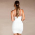 Loose Solid Color Hollow Backless Slip Dress NSSMX112508