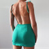slit high waist halterneck backless solid color dress NSSMX112511