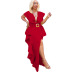 Solid Color Sleeveless Stitching Irregular Dress NSGML112581