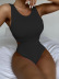 Solid Color Sling Waist Hollow One-Piece Swimsuit NSCSM112658