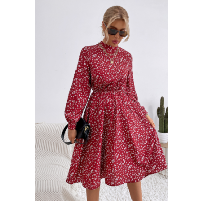 Casual Floral Loose Long Sleeve Dress Nihaostyles Wholesale Clothes NSJM105174