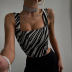Slim Sling Square Neck Backless Zebra Print Vest NSHTL112739