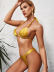 solid color hanging neck backless lace-up bikini two-piece set NSCSM112782