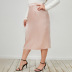 Plus Size Solid Color Slim Split Satin Skirt NSWCJ112798