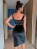 Sling Slit Backless Solid Color Velvet Prom Dress NSYI112851