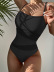 Sling Backless Slim Solid Color Mesh Nylons One-Piece Swimsuit NSCSM112936