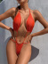 Hanging Neck Backless Solid Color One-Piece Swimsuit NSCSM113065