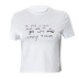 Camiseta corta con estampado de letras y manga corta con cuello redondo NSSWF113125