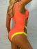 Single Shoulder Sleeveless Hollow Color Matching One-Piece Swimsuit NSCSM113224