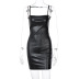 Backless Slip Pu Leather Sheath Dress NSPBY113293