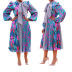 Pleated Print Stitching Long Sleeve Lace-Up Dress NSGML113311