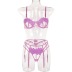 Hollow Sling Embroidery Solid Color See-Through Sexy Lingerie Three-Piece Set NSMXF113435