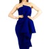 High Waist Slim Tube Top Ruffle Prom Solid Color Dress NSGML113491