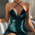 Solid Color Sequined Slip Dress NSLGF113590